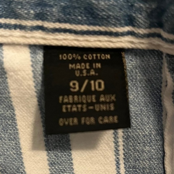 Vintage 90s Express High Rise Mom Blue Striped Knee Length Shorts Size 9/10 - Picture 8 of 9